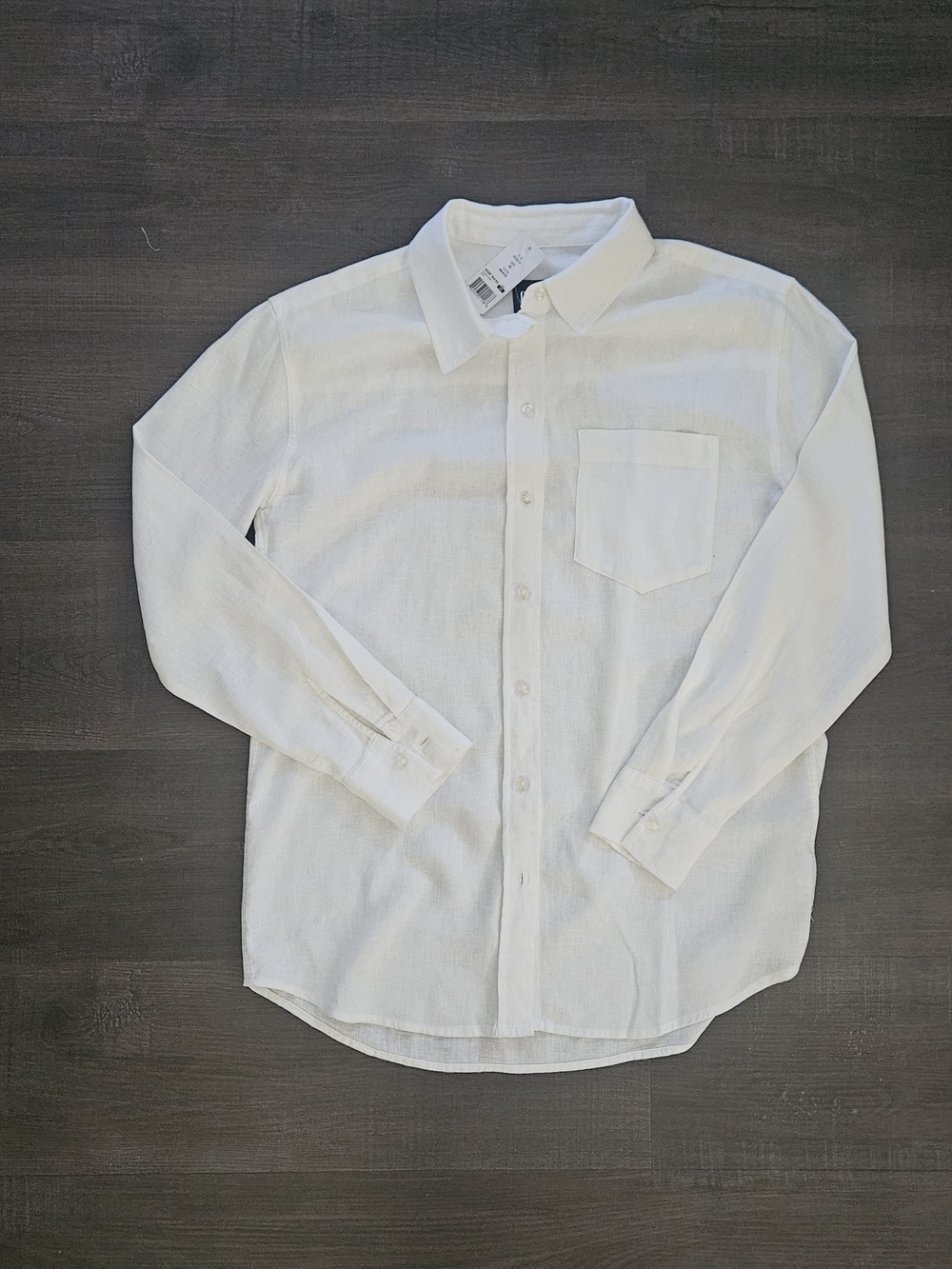 GAP Women's NWT White Linen Rayon Blend Button Down Shirt XS